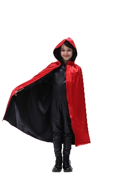 MANTELLO CAPPUCCIO DOUBLE ROSSO-NERO BAMBINO